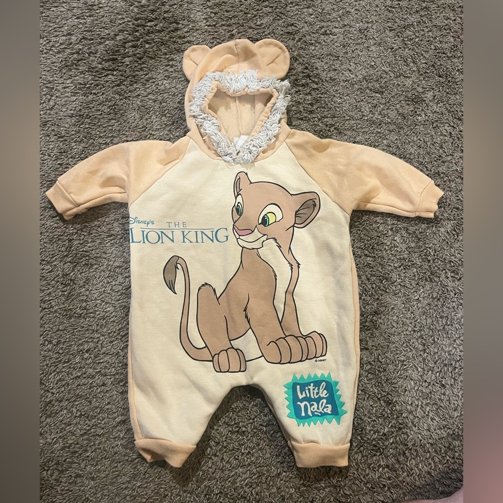 Vintage Lion King Nala Costume Outfit One Piece 2 Two Toned Ears Hood
